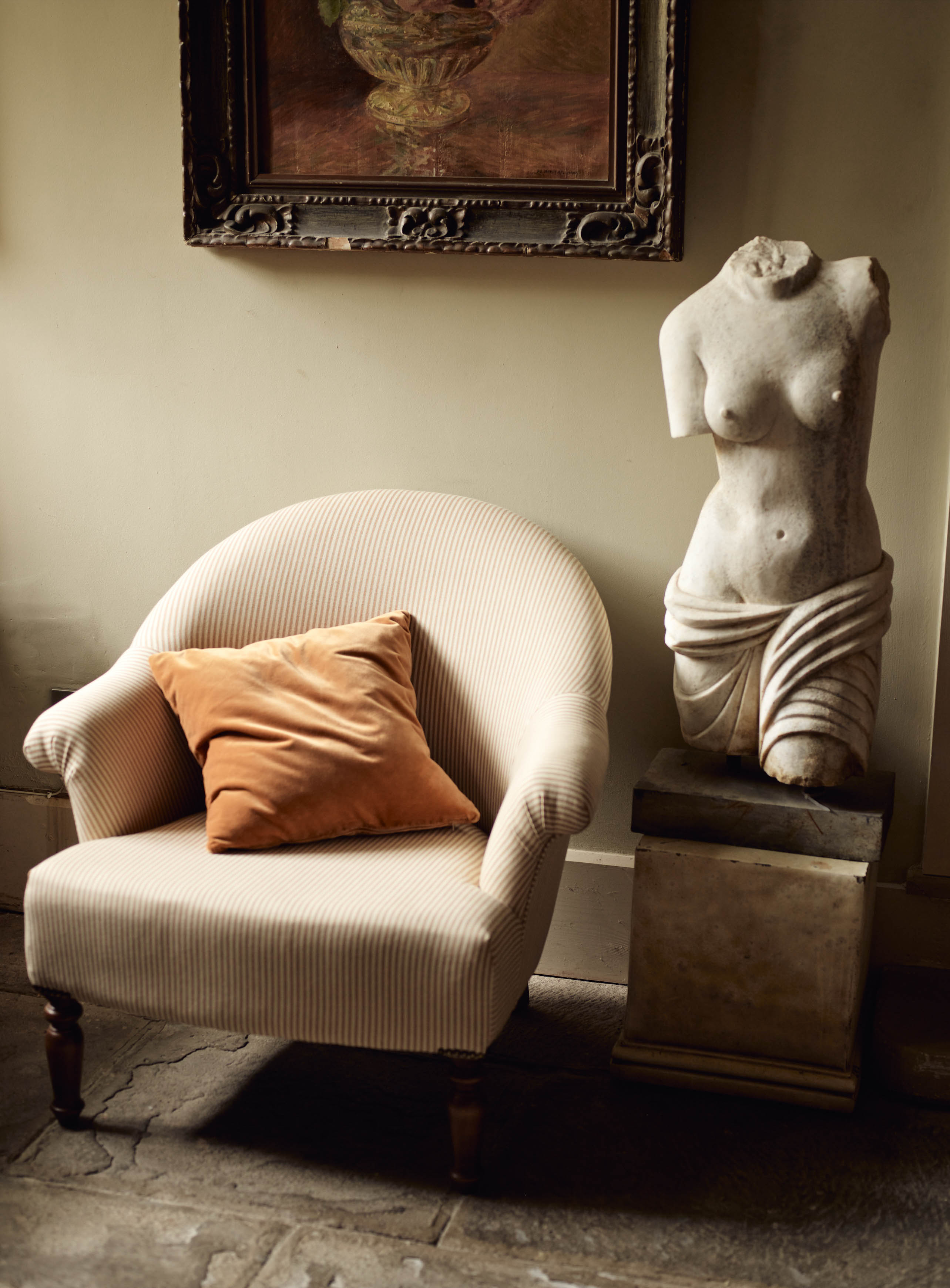 Fauteuil Clandon, coton parchemin