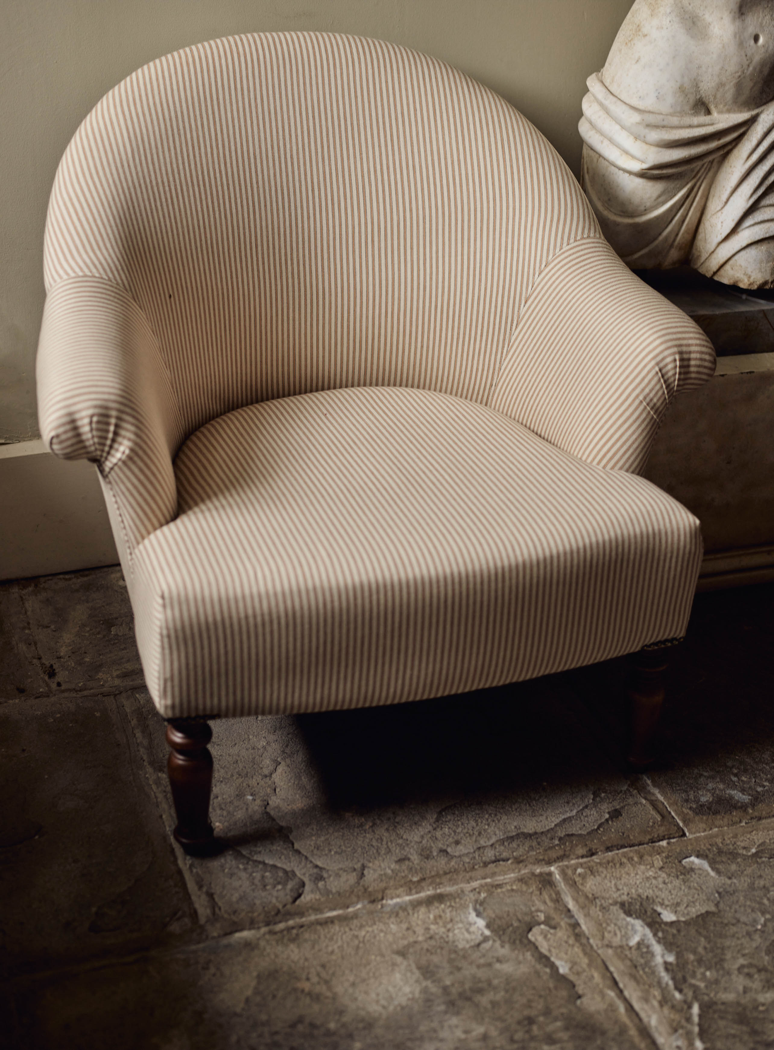 Fauteuil Clandon, coton paille