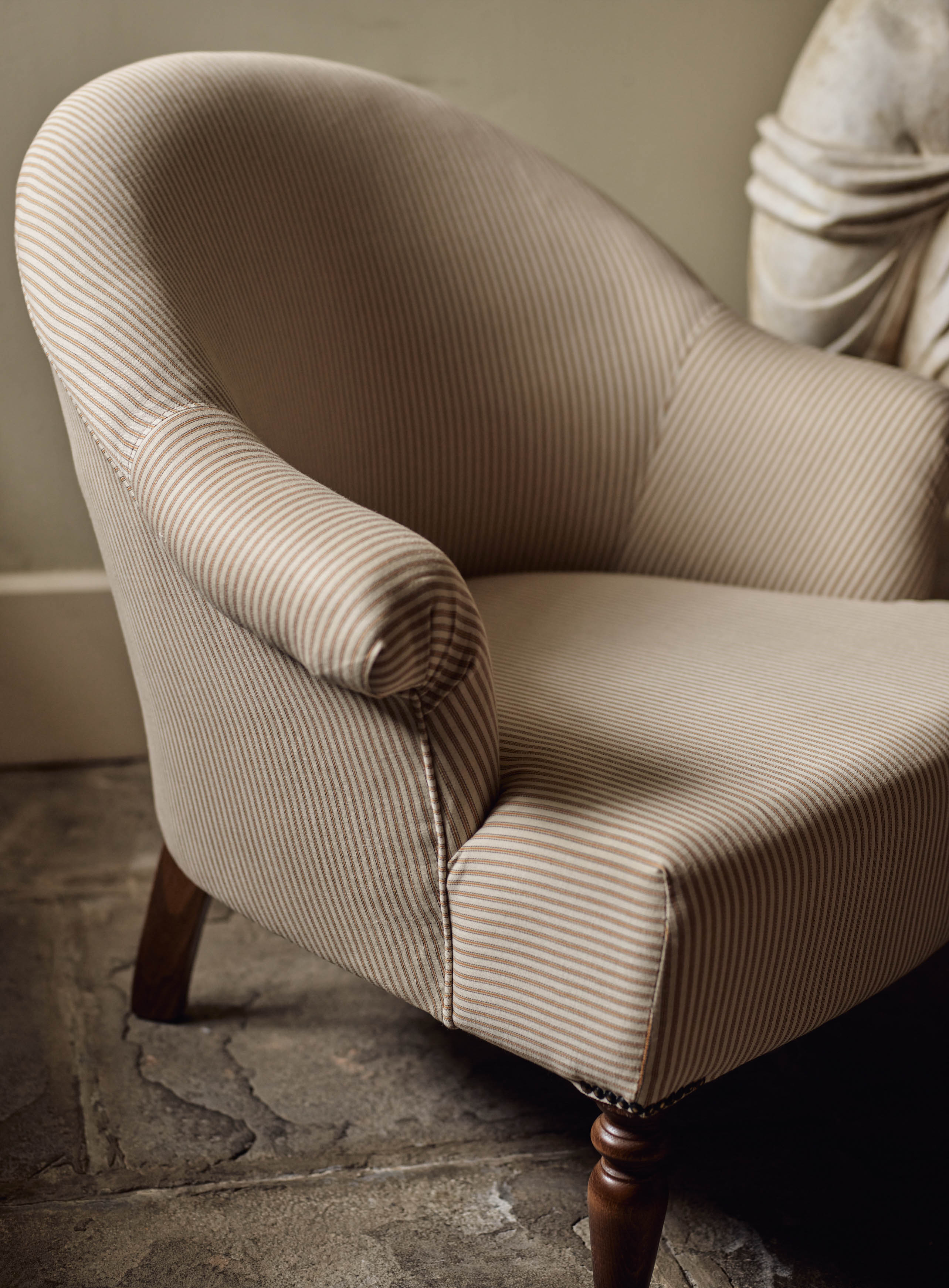 Fauteuil Clandon, coton paille