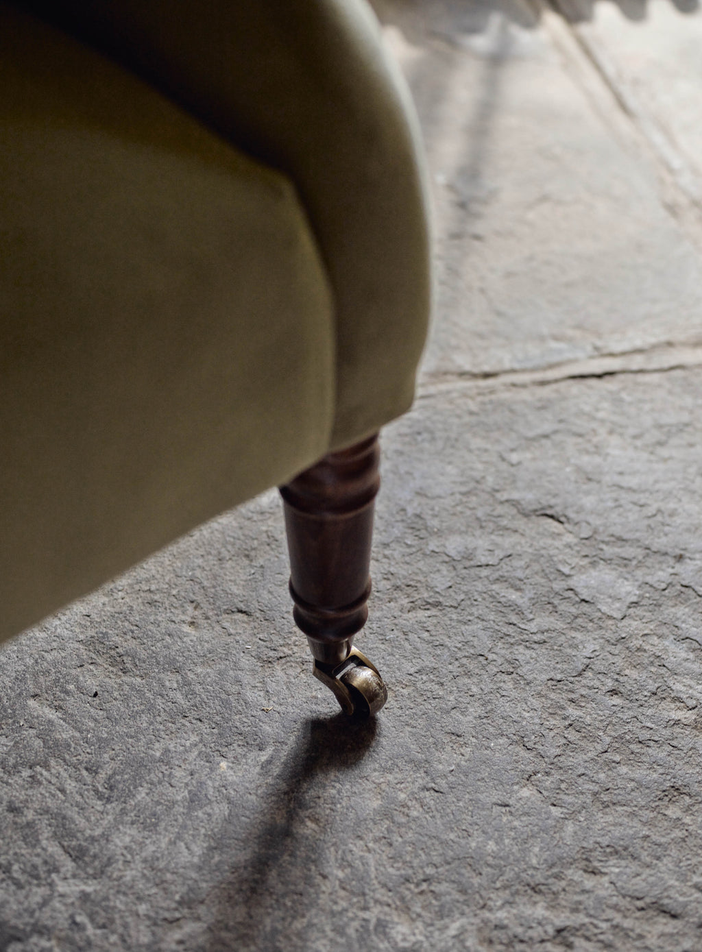 Fauteuil à oreilles Bromley, coton sauge doux