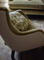 Fauteuil à oreilles Bromley, coton sauge doux