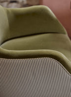 Fauteuil à oreilles Bromley, coton parchemin