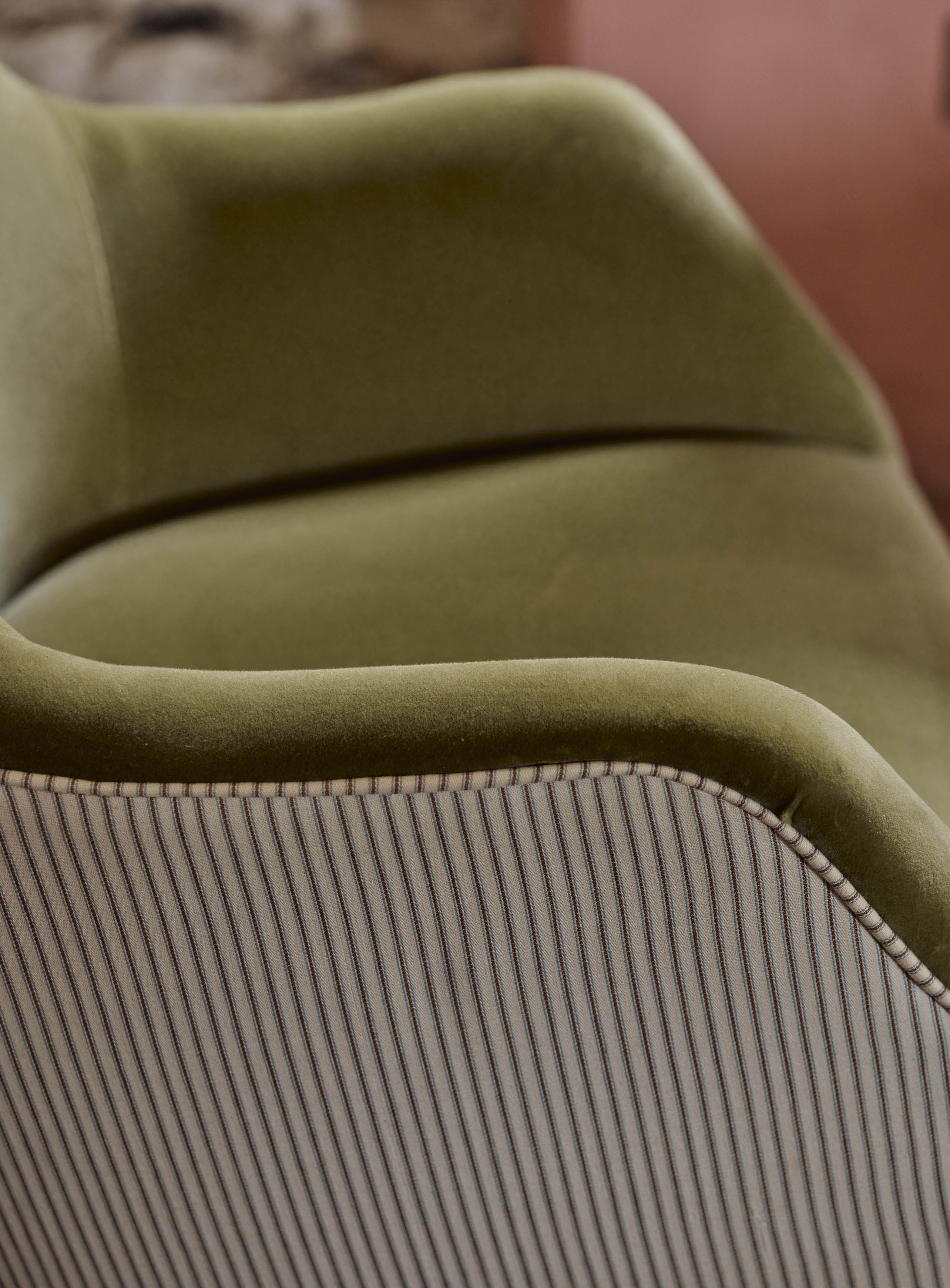 Fauteuil à oreilles Bromley, coton parchemin