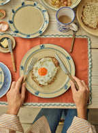 Set de table en lin à bordure crochetée, lot de deux