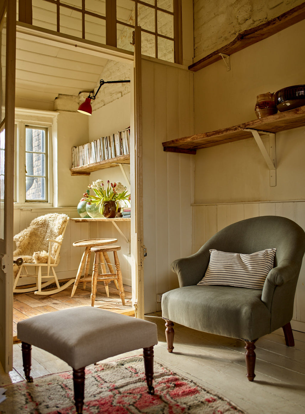 Fauteuil Clandon, lin rouille