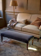 Repose-pieds Edmund, grand, lin gris plomb