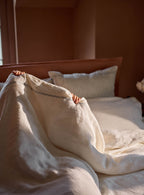 Couette en lin brodé