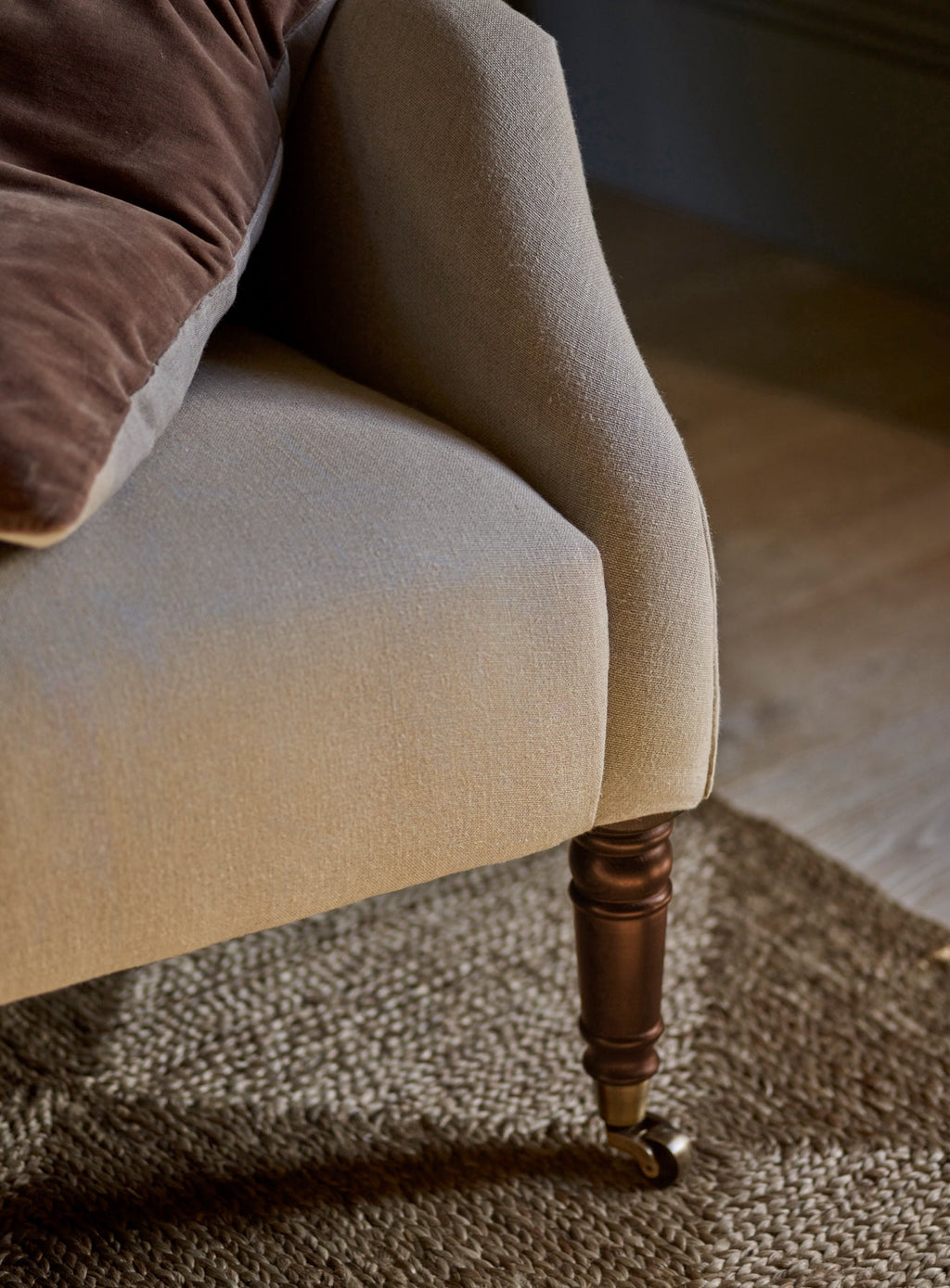 Fauteuil à oreilles Bromley, lin naturel