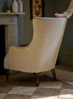 Fauteuil à oreilles Bromley, lin naturel