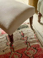 Repose-pieds Edmund, petit, motif à rayures taupe Heritage