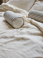 Coussin traversin, rayures bleues