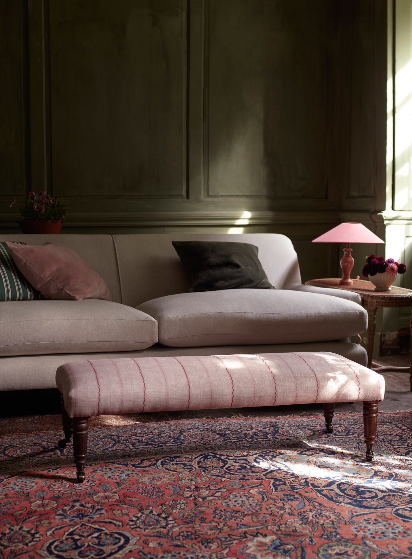 Repose-pieds Edmund, grand, coton parchemin