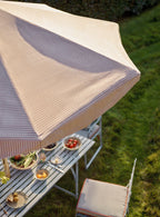 Parasol Polperro, rayures roses