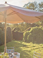 Parasol Polperro, rayures roses