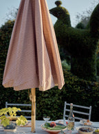Parasol Polperro, rayures roses