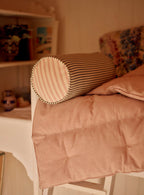 Coussin traversin, fine rayure verte