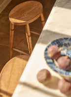 Tabouret de bar ovale en chêne