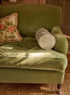 Coussin traversin, rayures bleues