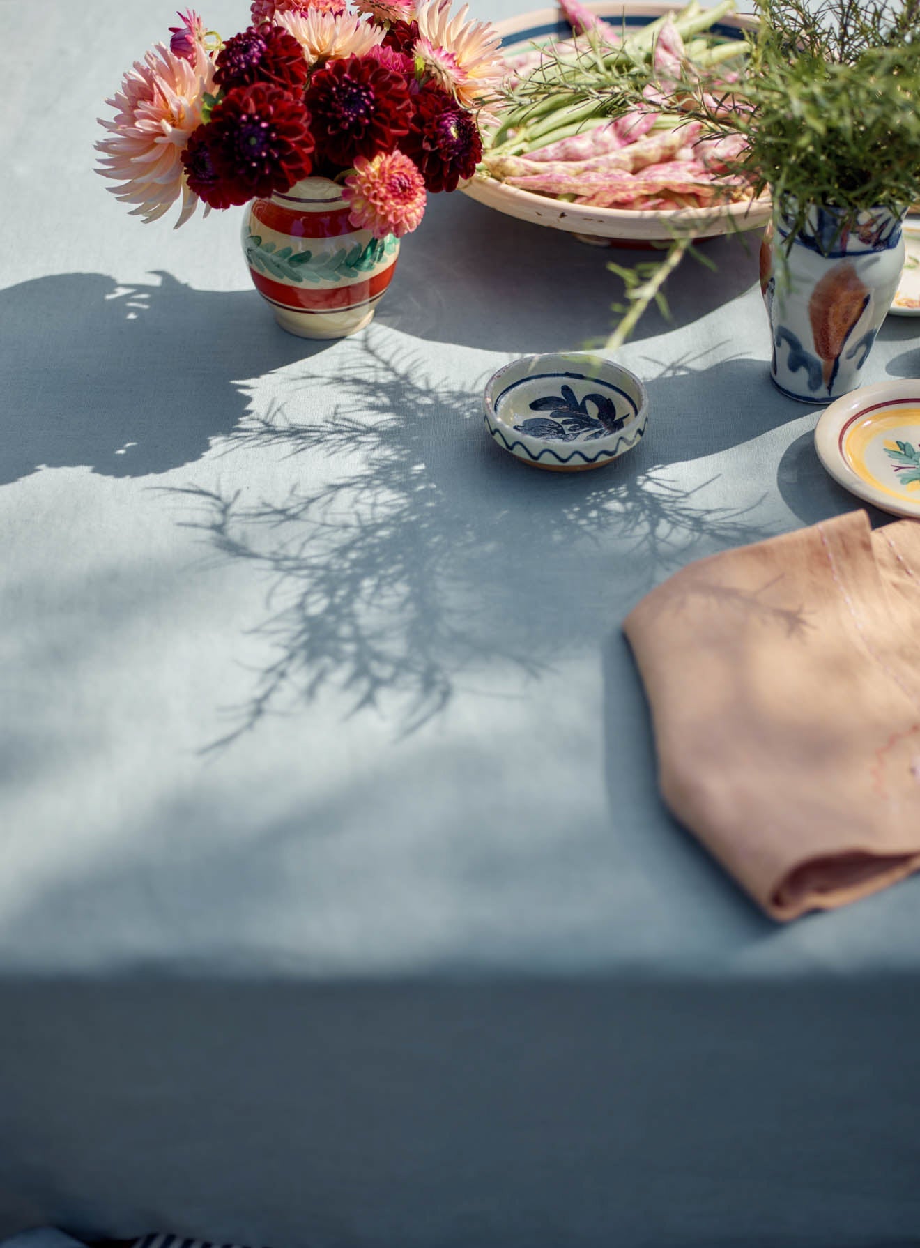 Nappe en lin, bleue