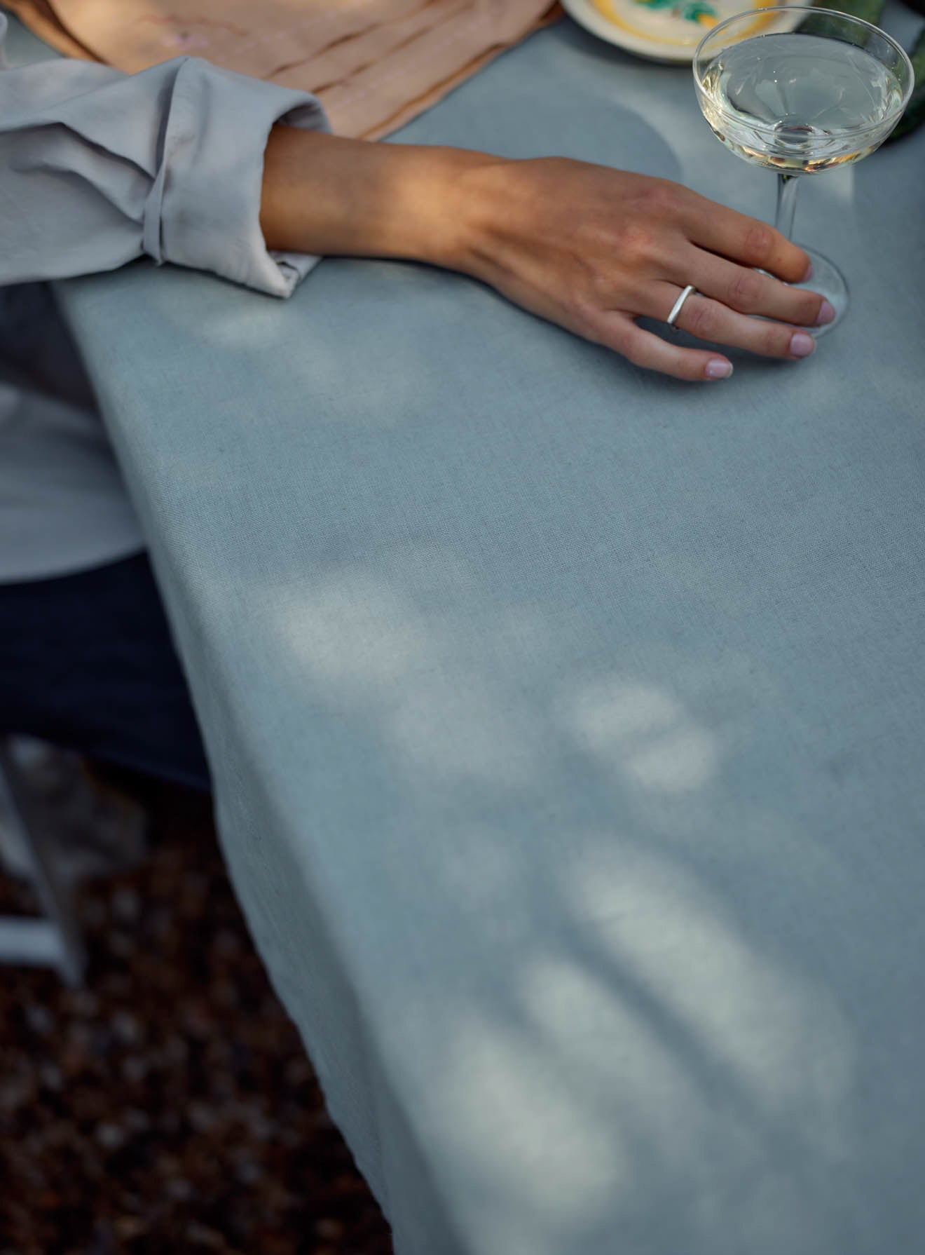 Nappe en lin, bleue
