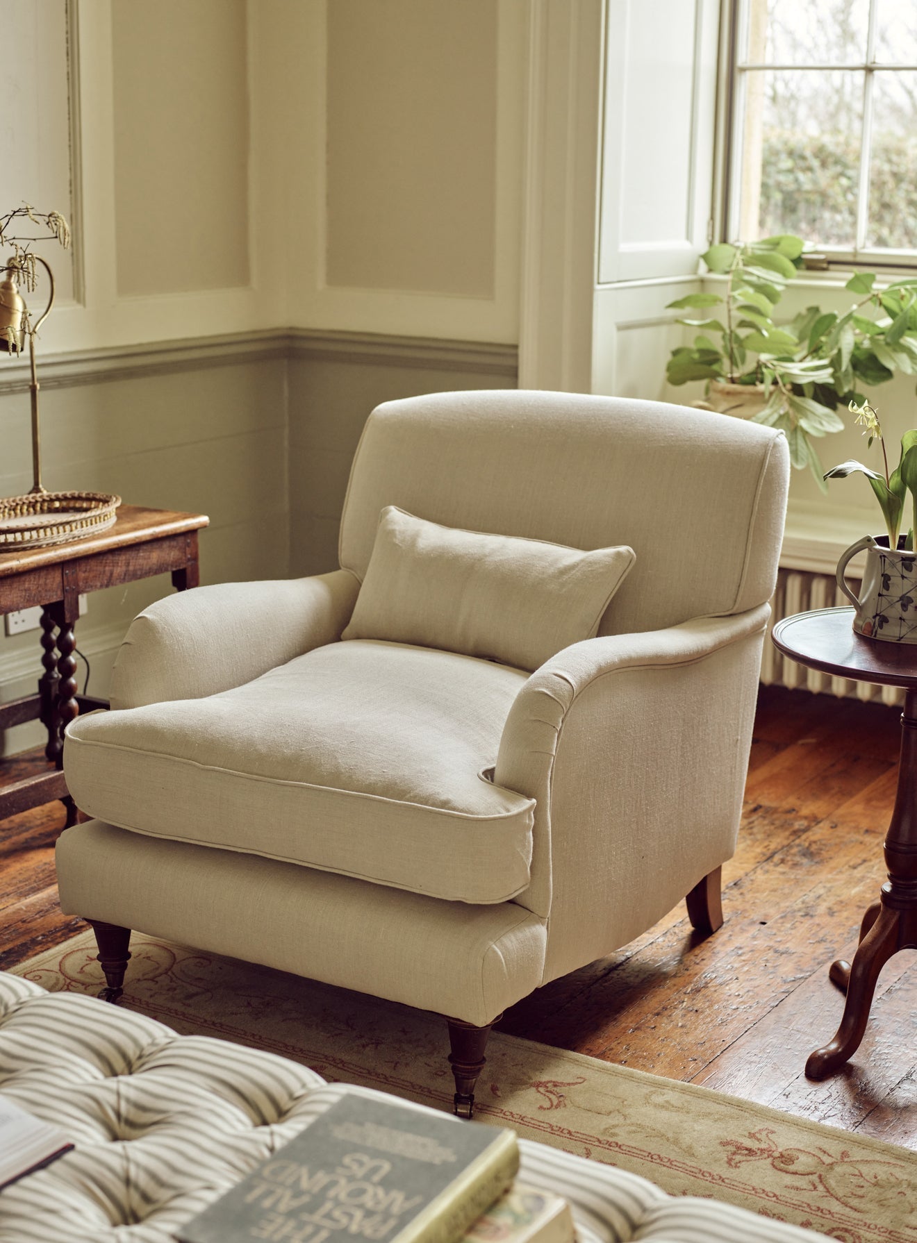 Fauteuil Abington, coton parchemin