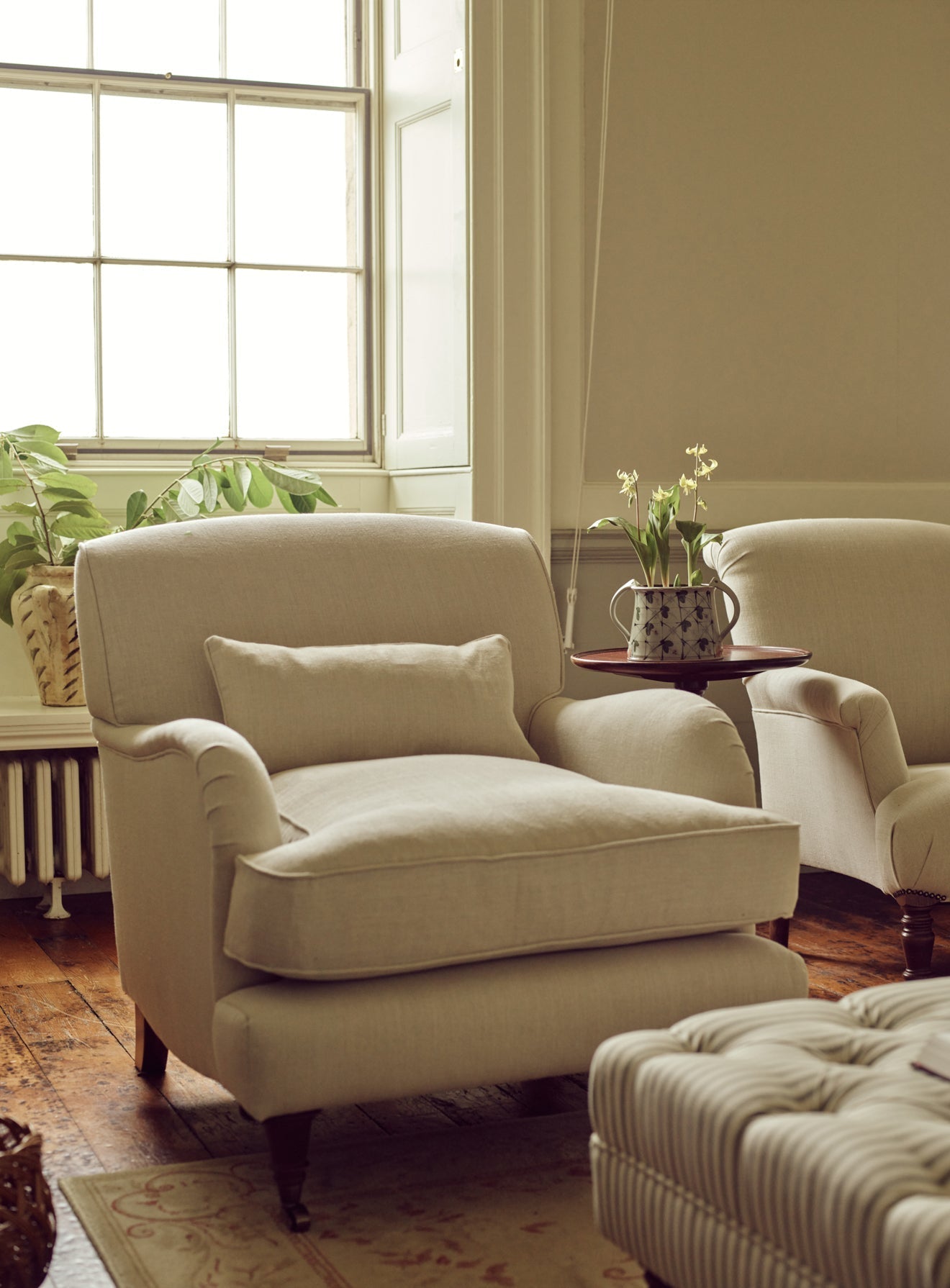 Fauteuil Abington, coton parchemin