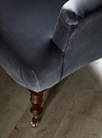 Fauteuil Finley, velours gris ardoise