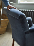 Fauteuil Finley, velours gris ardoise