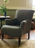 Fauteuil Finley, motif taupe à rayures Heritage