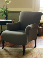 Fauteuil Finley, velours bleu nuit