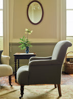 Fauteuil Finley, motif taupe à rayures Heritage