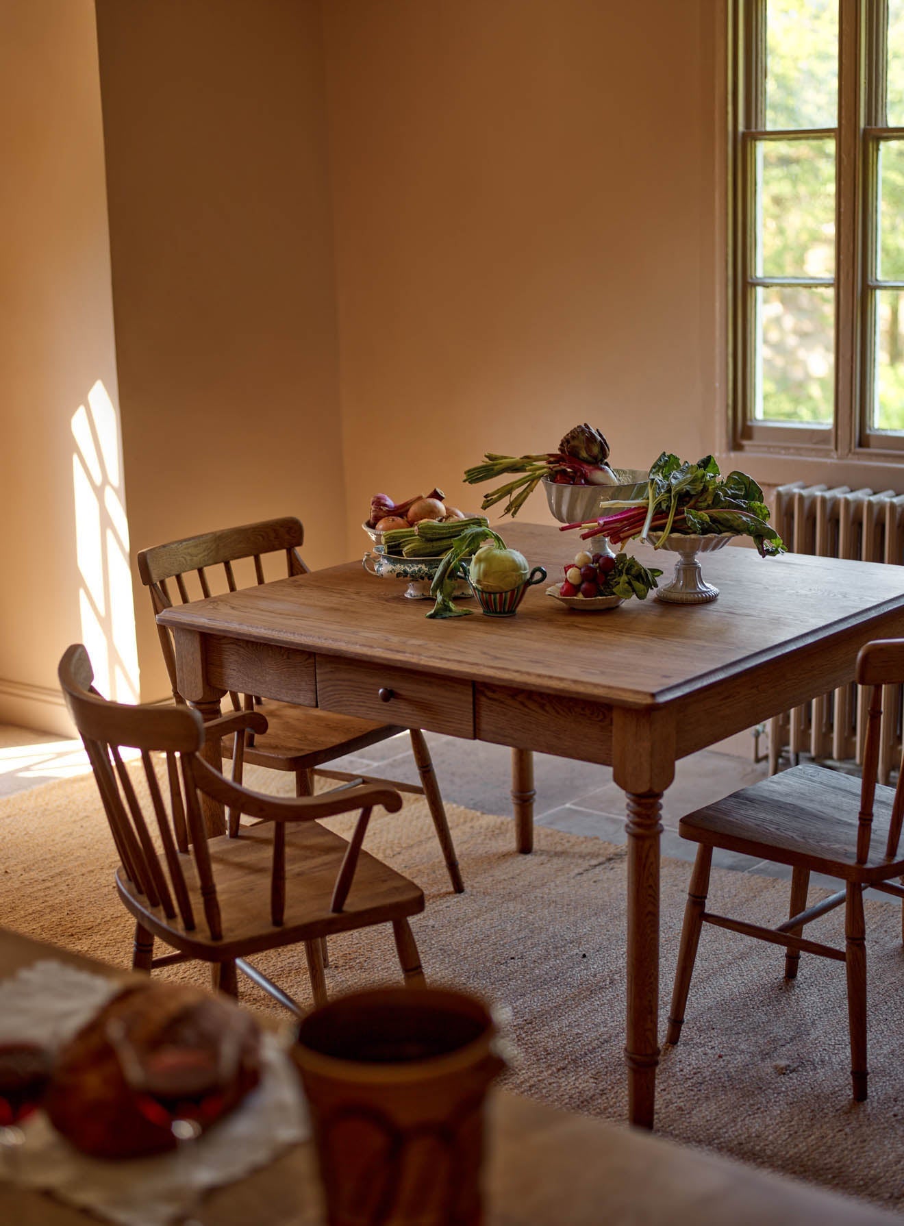 Table à manger carrée en chêne Stanton
