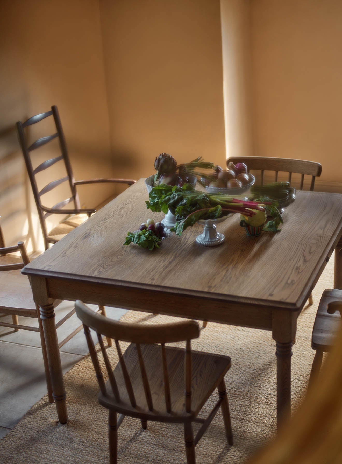 Table à manger carrée en chêne Stanton
