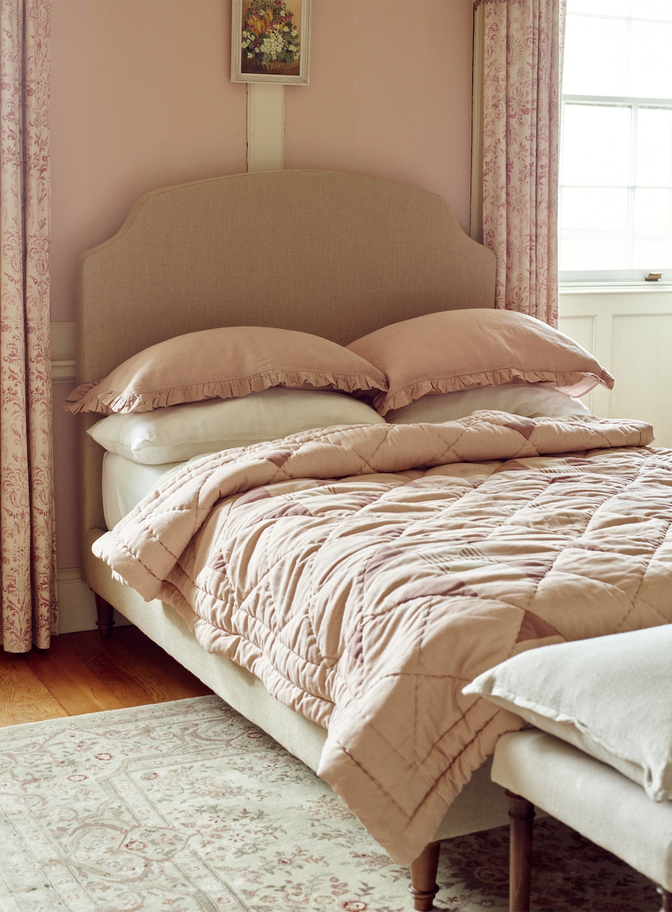 Lit Sloane, motif taupe à rayures Heritage