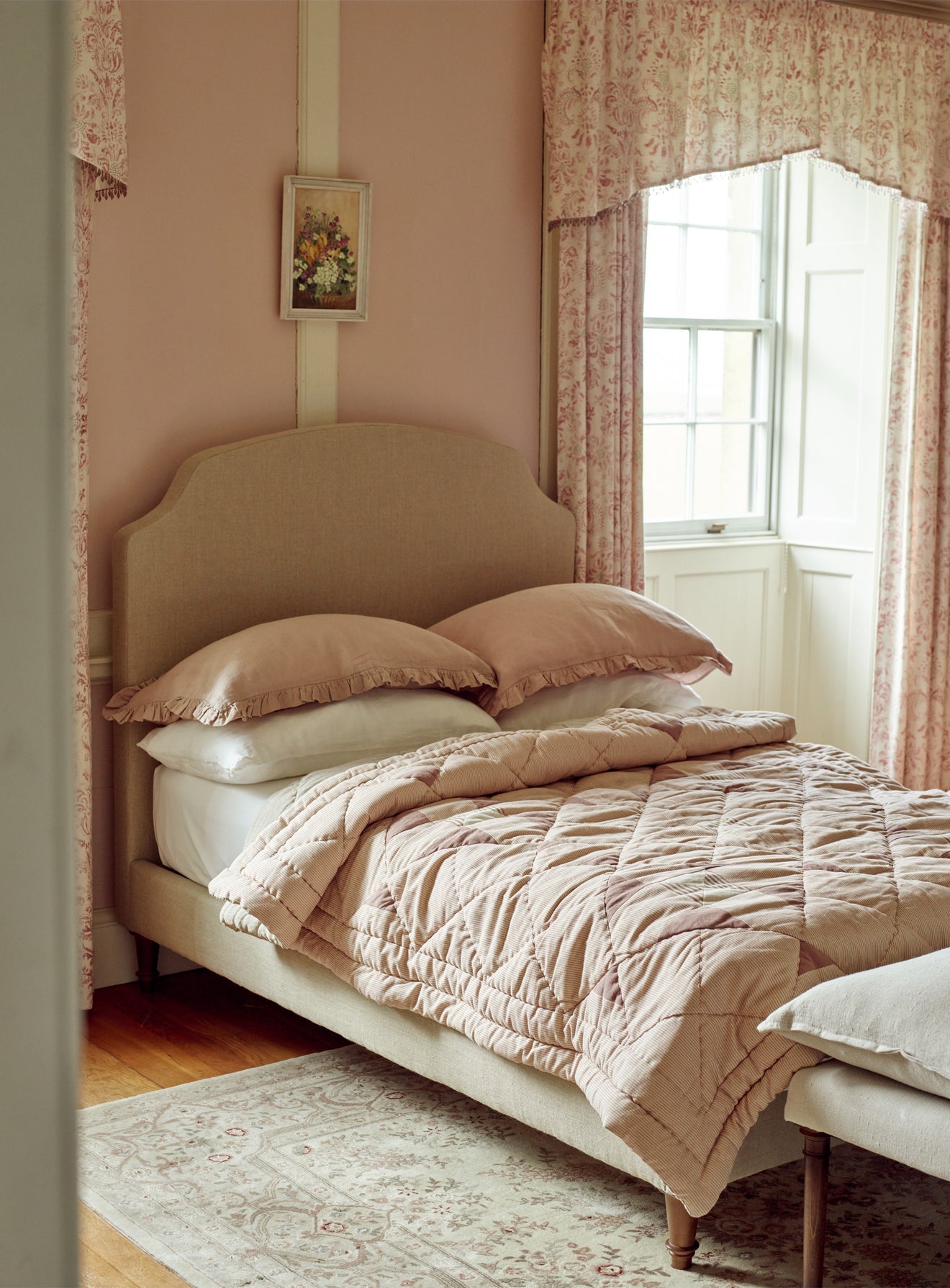 Lit Sloane, motif taupe à rayures Heritage