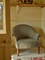 Fauteuil Clandon, lin gris plomb