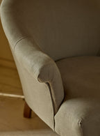 Fauteuil Clandon, lin gris plomb