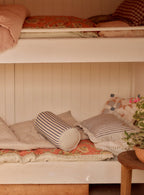 Coussin traversin, rayures bleues