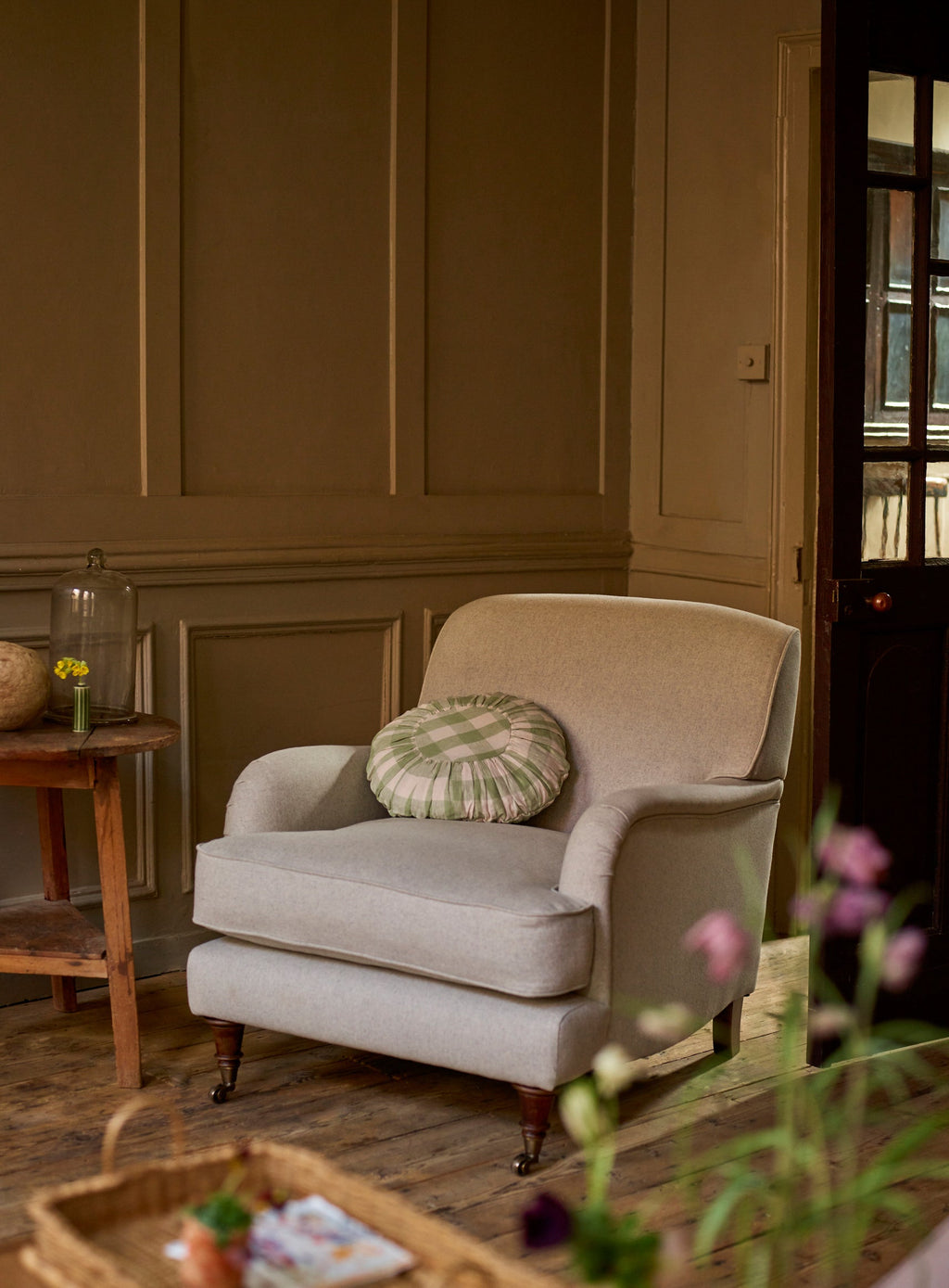 Fauteuil Abington, bleu à pois