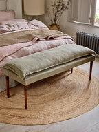 Banc rembourré Mila, lin rouille