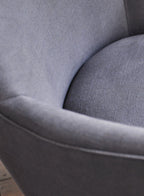Fauteuil à oreilles Bromley, lin gris (pieds noirs)