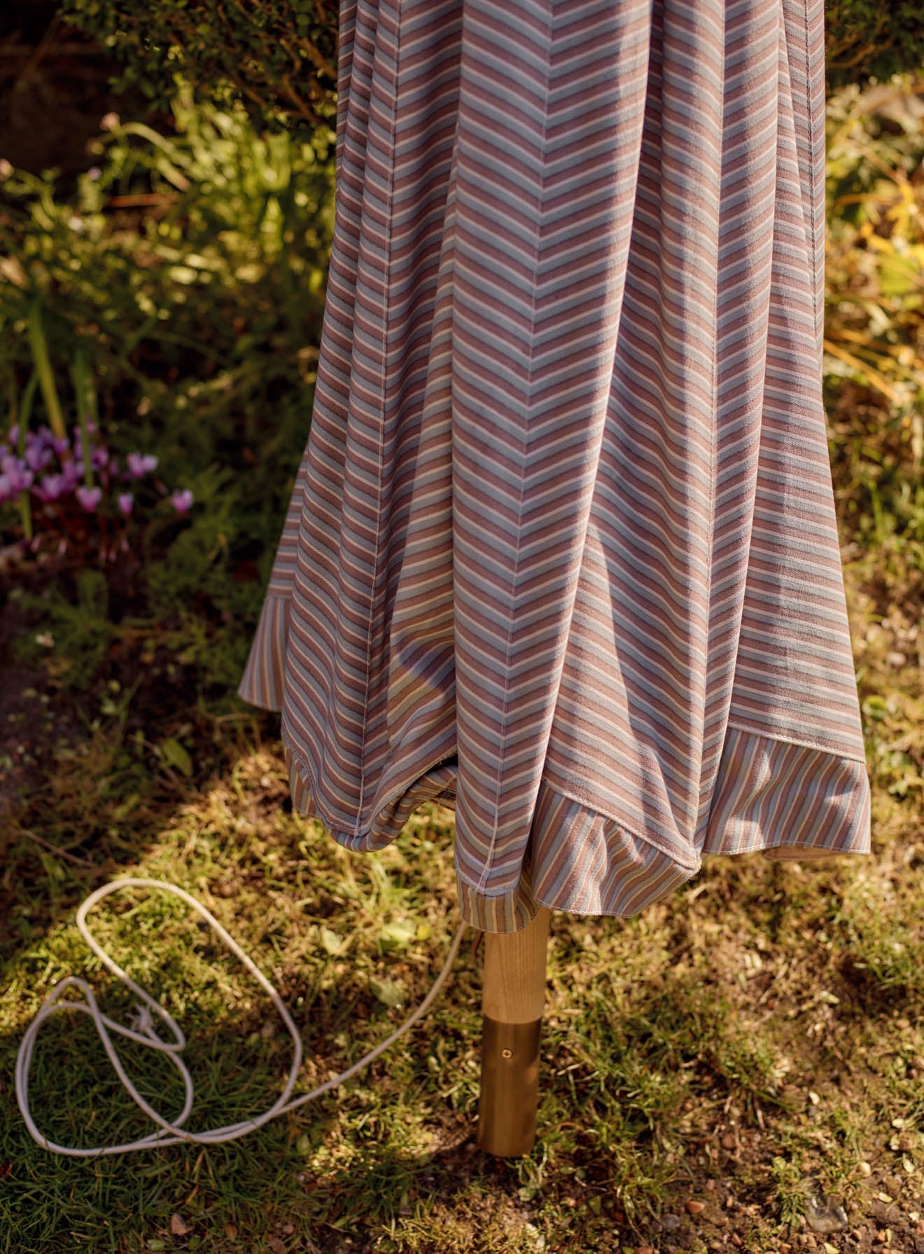 Parasol Polperro, rayures bleues