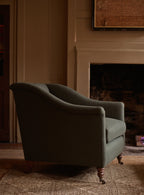 Fauteuil Elbert, rayure ocre Heritage