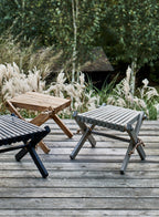 Tabouret d'extérieur Harmen, gris huilé
