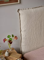 Housse de tête de lit Mila, motif taupe héritage à rayures