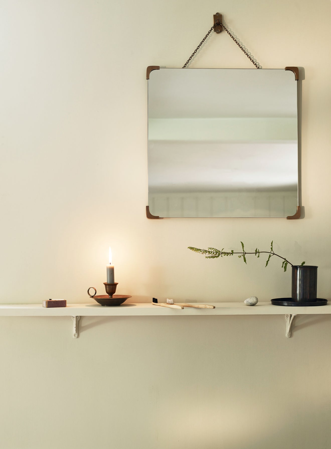 Miroir de salle de bain Bilton, laiton antique