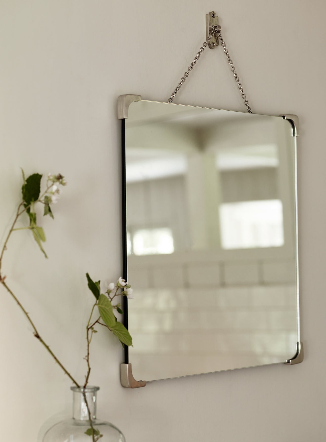 Miroir de salle de bain Bilton, nickel mat