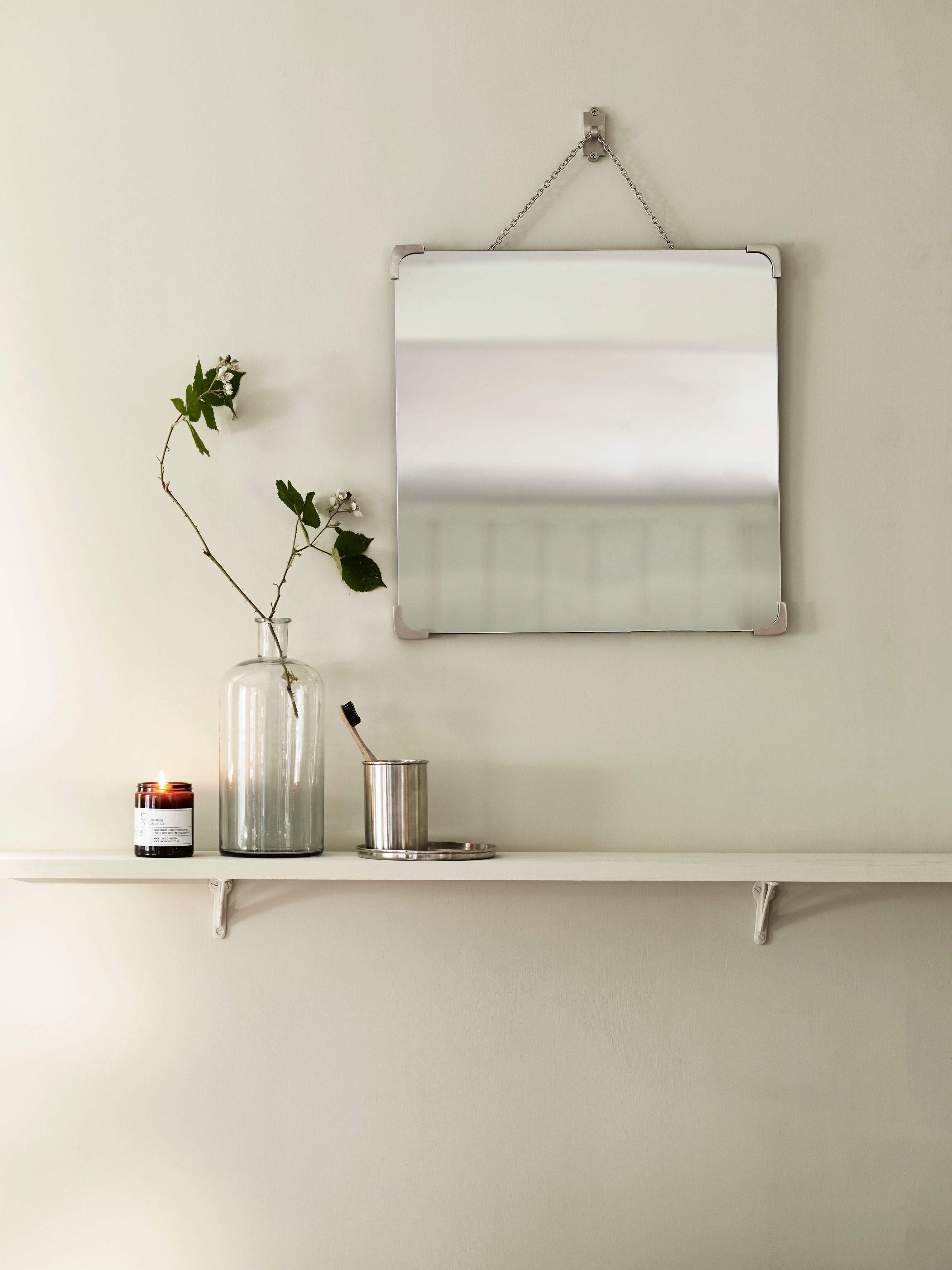 Miroir de salle de bain Bilton, nickel mat