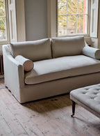 Canapé-lit Warren Loose Cover, rayures ocre Heritage