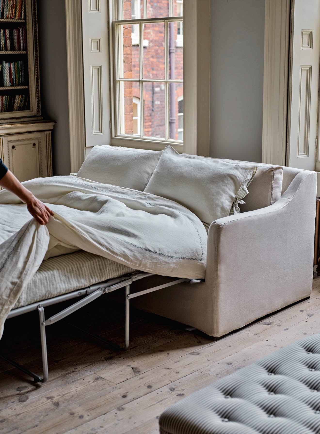 Canapé-lit Warren Loose Cover, coton parchemin